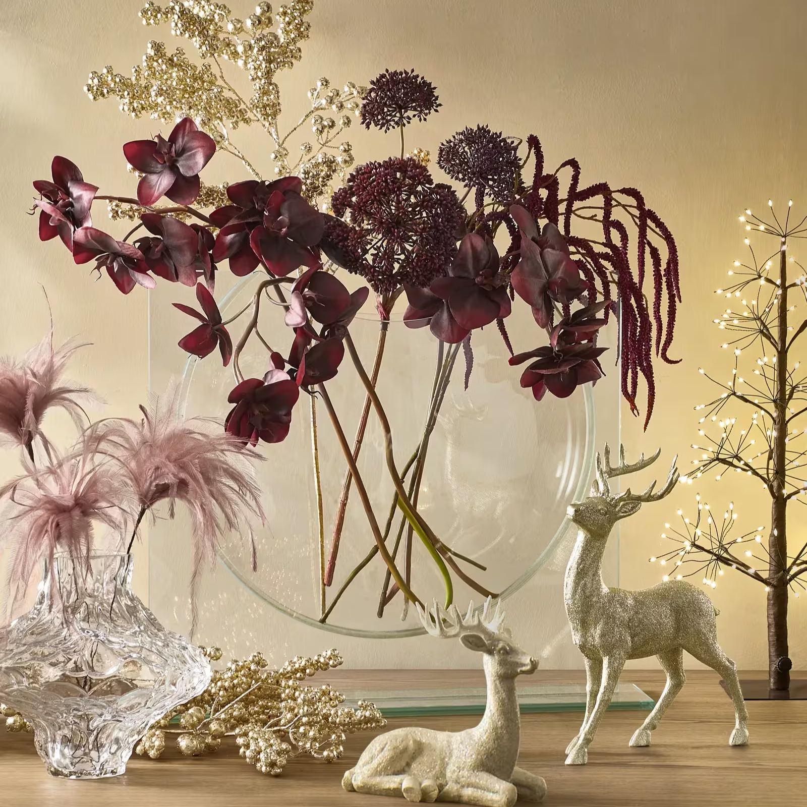 Metallic Gold Berry Stem 33" - Set of 3