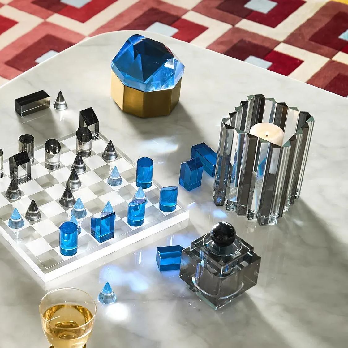 Bande Crystal Glass Candle Holder