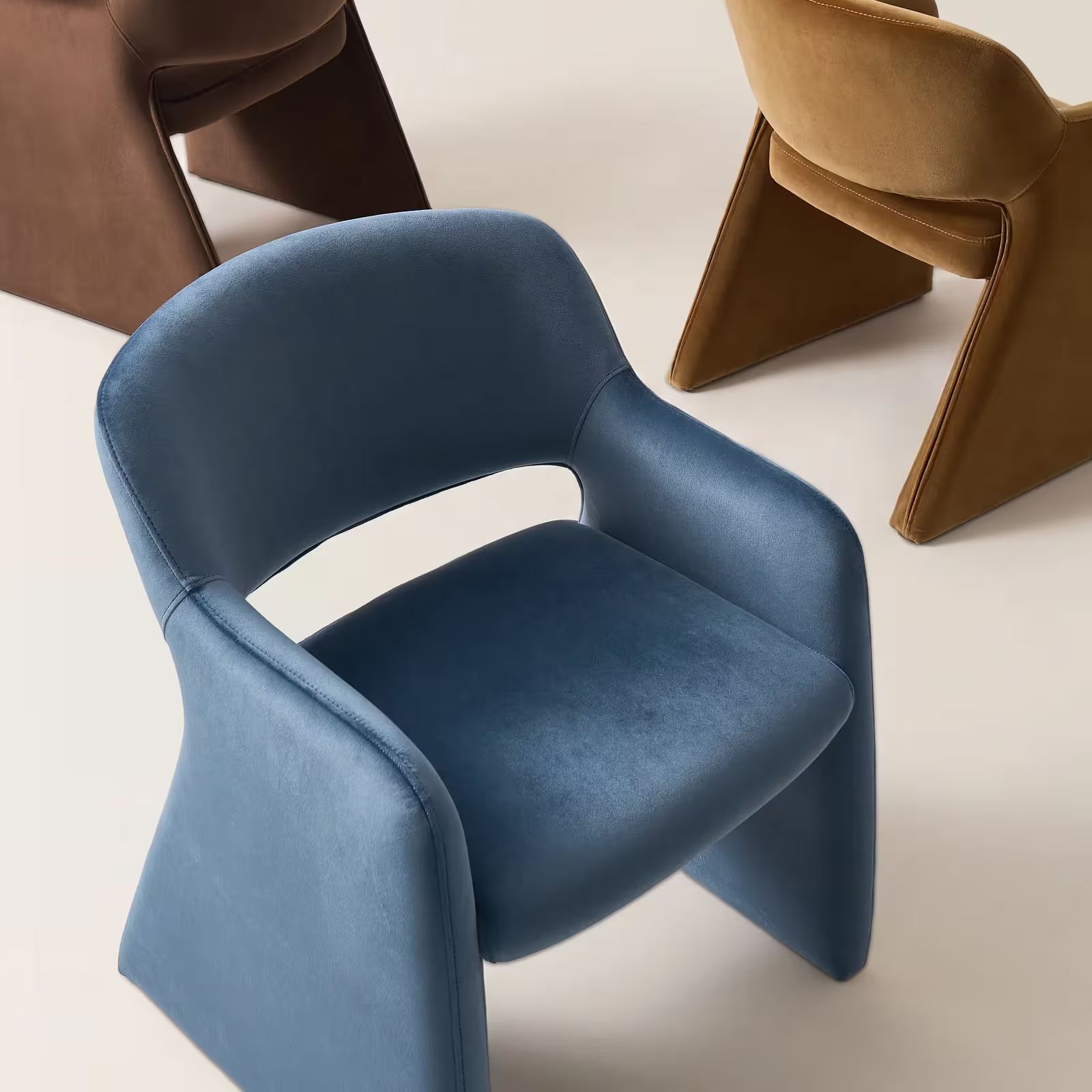 Elara Dusty Blue Velvet Dining Chair