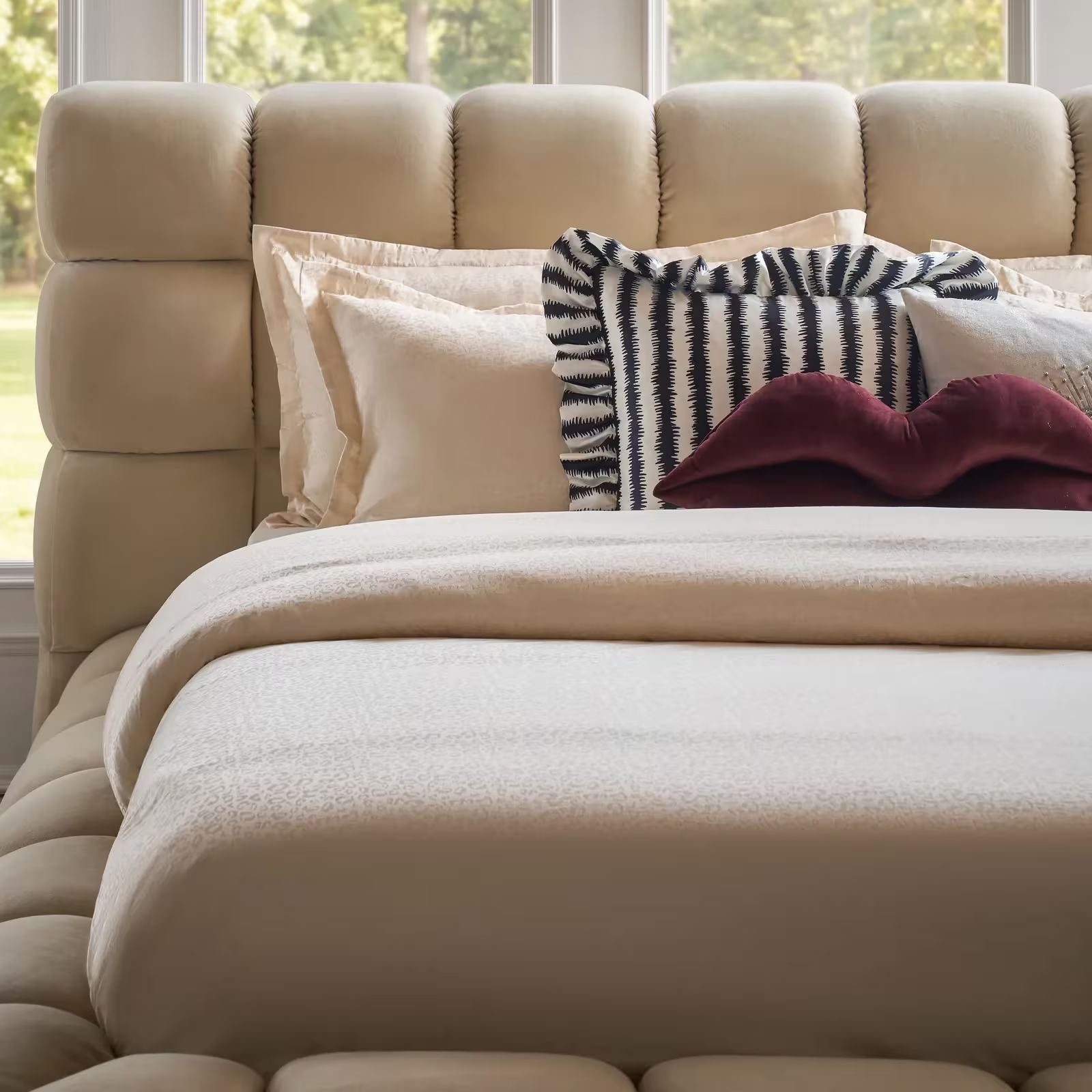 Abi Leopard Bedding Set - Soft Nude