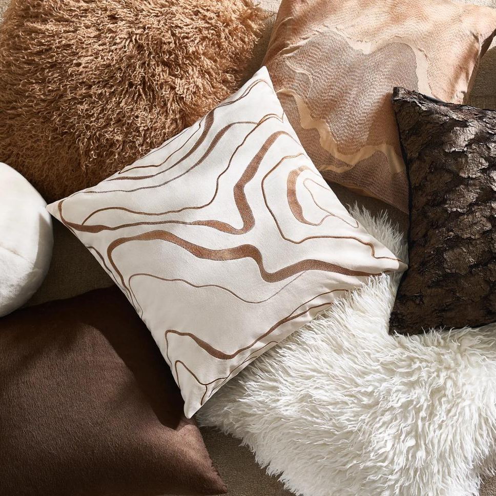 Encina Pillow 22" - Rust/Ivory
