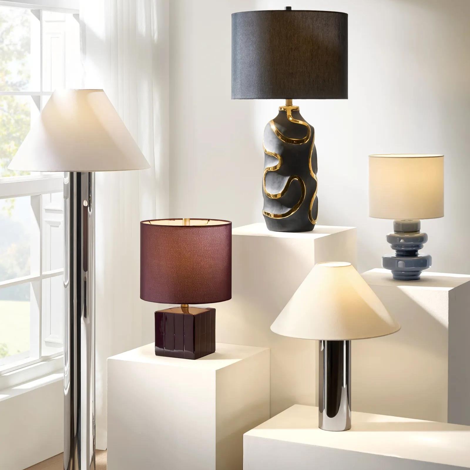 Le Cube Ceramic Table Lamp 18"- Fig