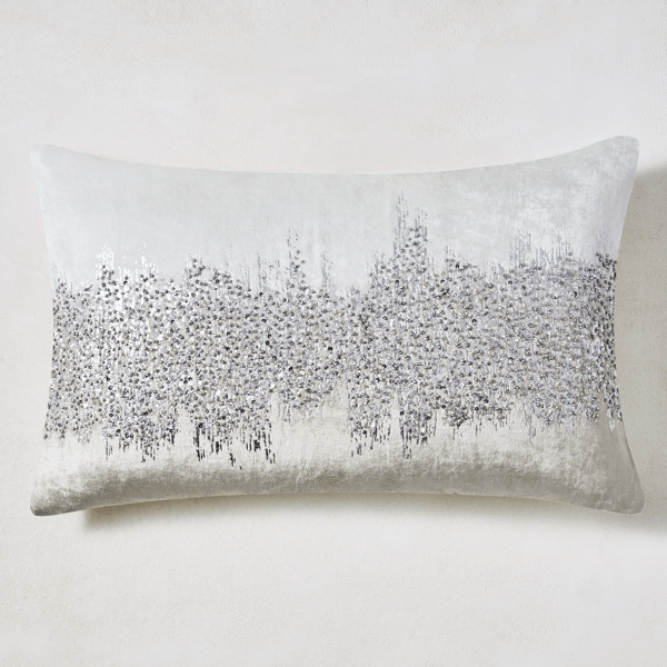 Joie De Vivre Lumbar Pillow 16" x 26" - Grey