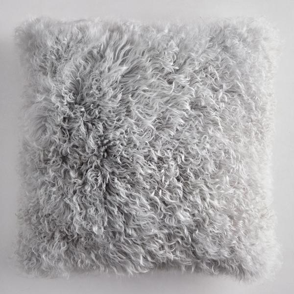 Mia Mongolian Pillow 22" - Steel