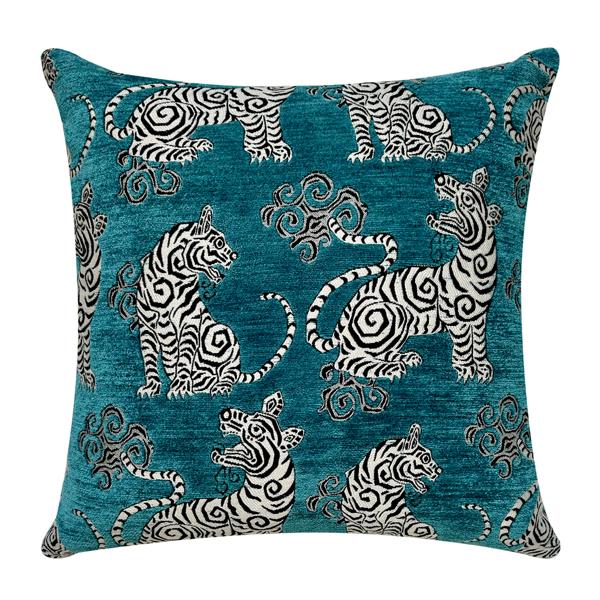 Tigress Pillow 20" - Teal