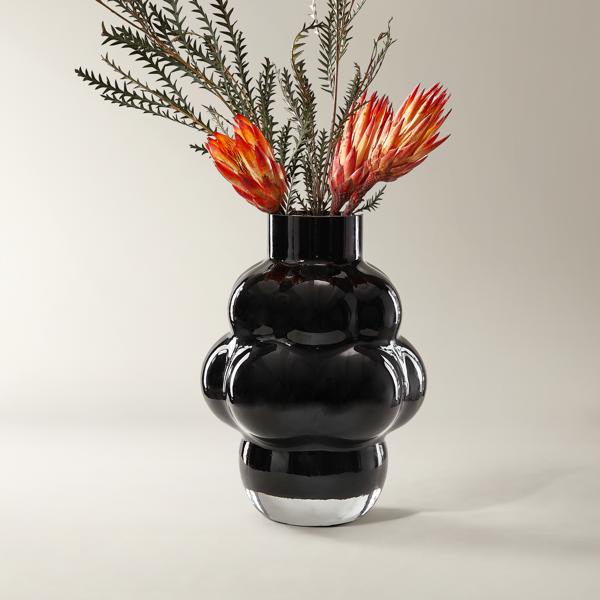 Cloud Glass Vase - Black