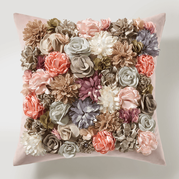 Posy Pillow 18" -  Mauve