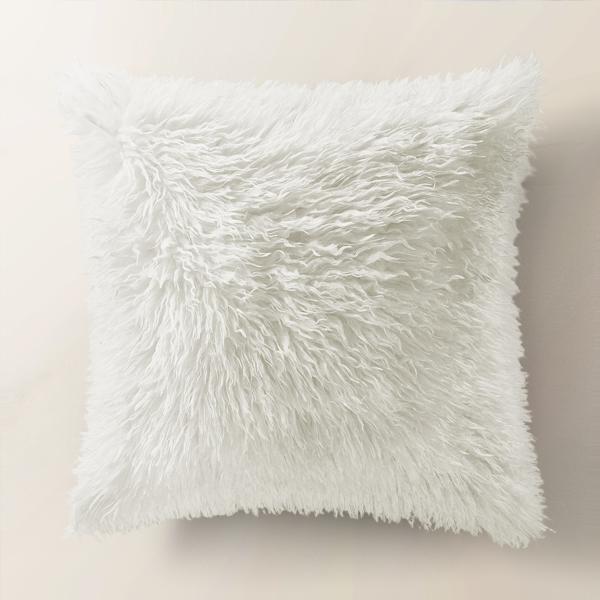 Micah Faux Mongolian Pillow 22" - Ivory