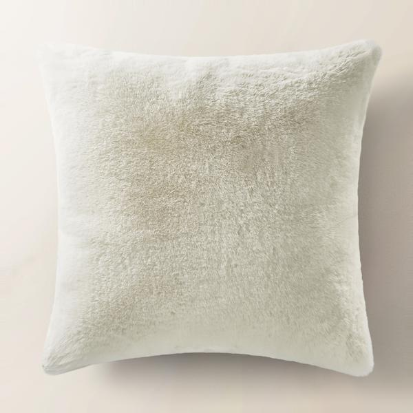 Shay Faux Fur Floor Pillow 30" - Ivory