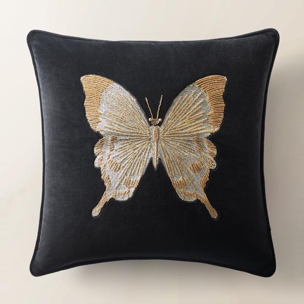 Bella Beaded Butterfly Pillow 20"