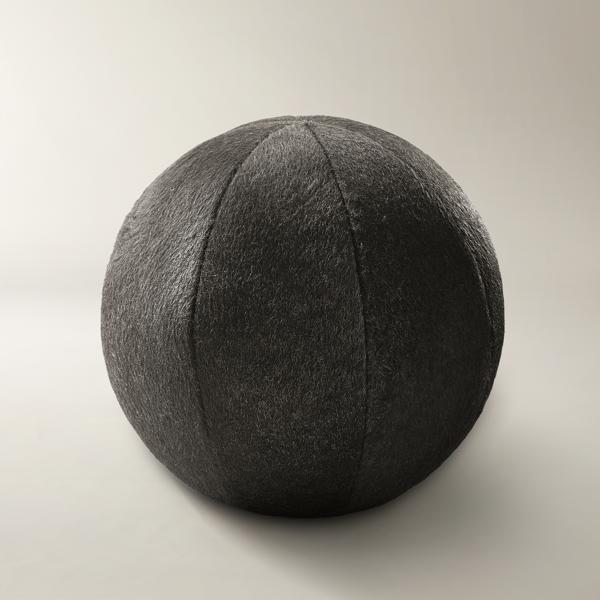 Maeve Felted Wool Ball Pillow 12" - Warm Charcoal
