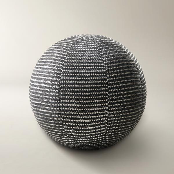 Calia Stripe Ball Pillow 12" - Black/White