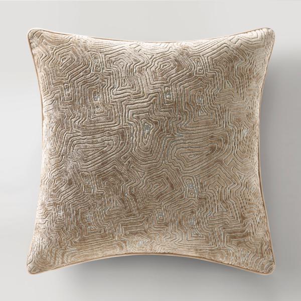 Geode Velvet Pillow 22" - Tan