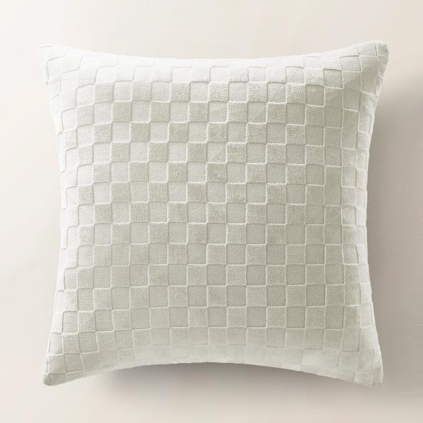 Checker Velvet Pillow 22" - White