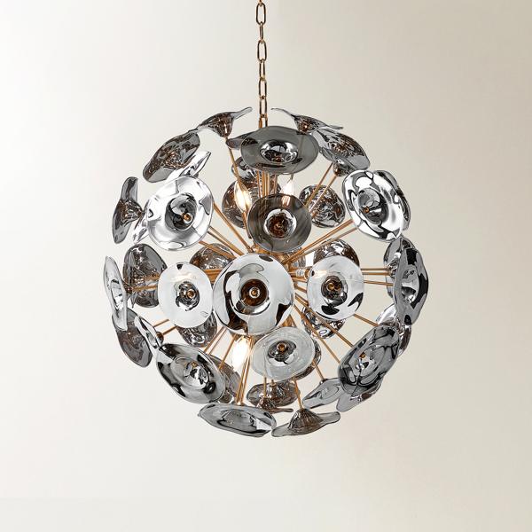 Tinslee Glass Chandelier - Smoke