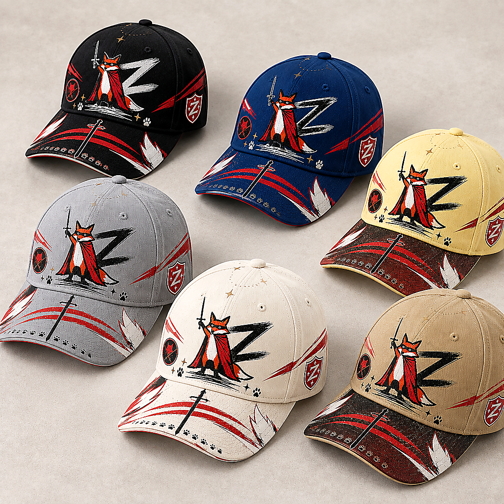 Fox Warrior Sword Graphic Baseball Cap product view 1