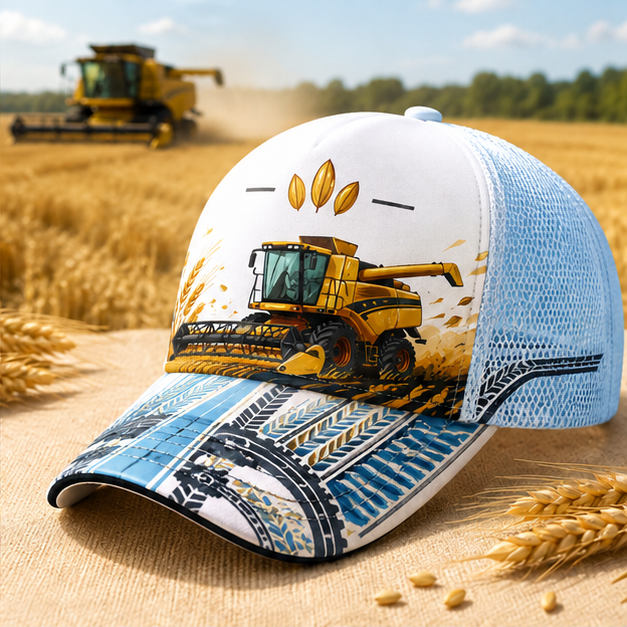 Golden Harvester Wheat Trucker Hat LightGreen