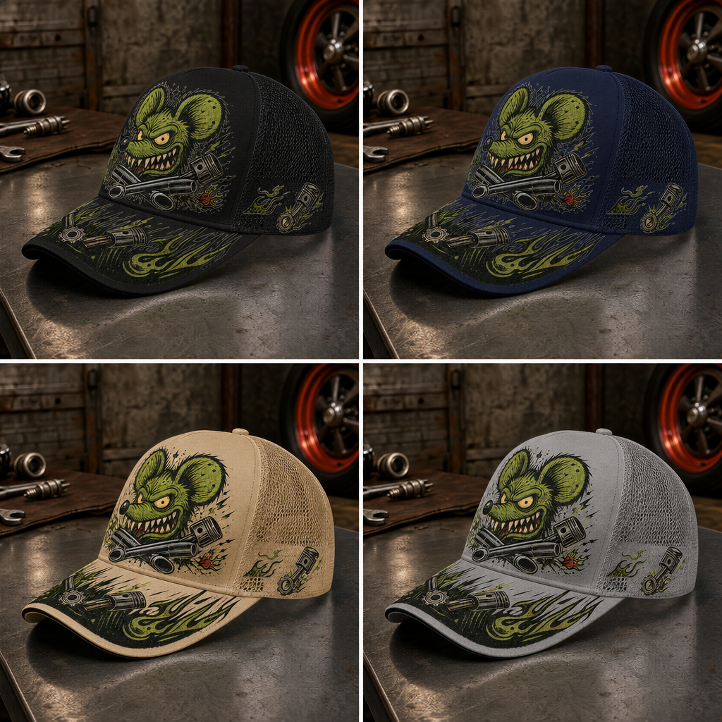 Green Monster Engine Graphic Trucker Hat product view 6