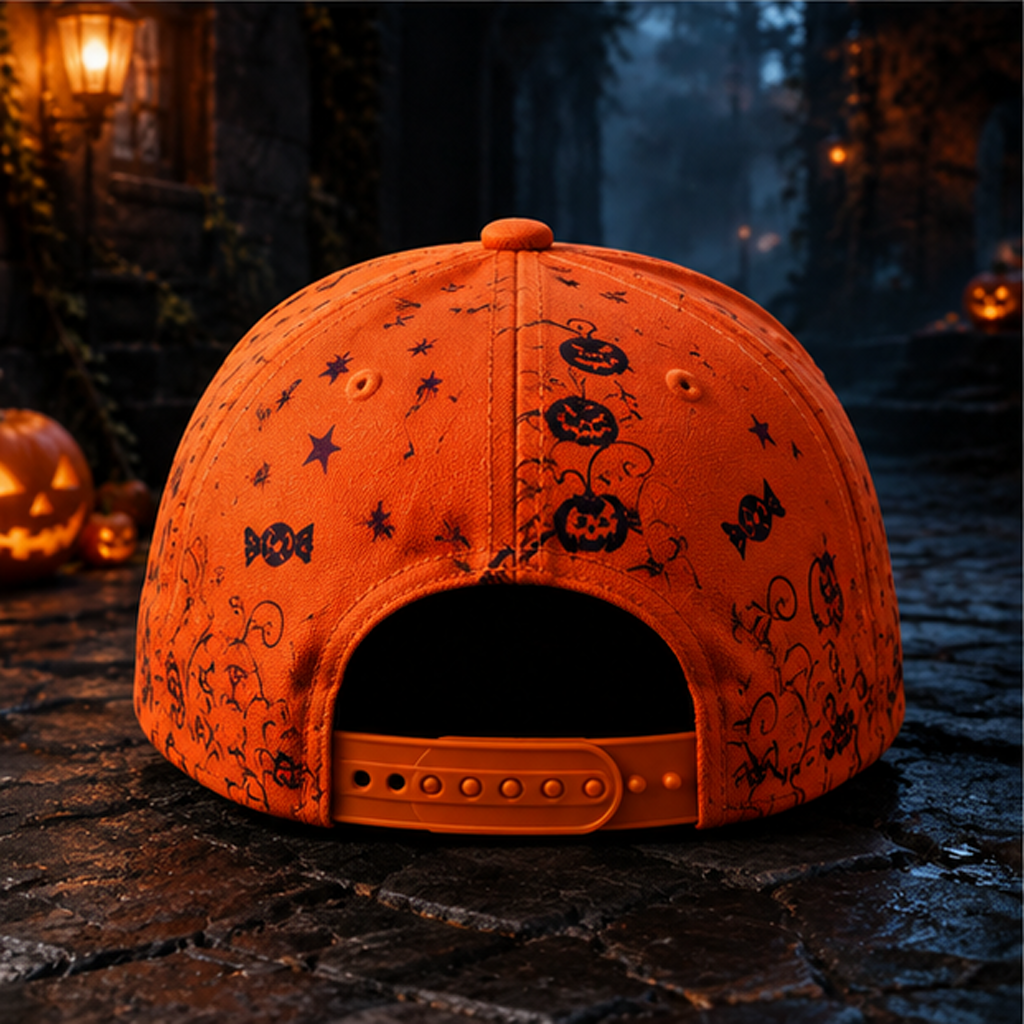 Spooky Black Cat Halloween Baseball Cap product view 7