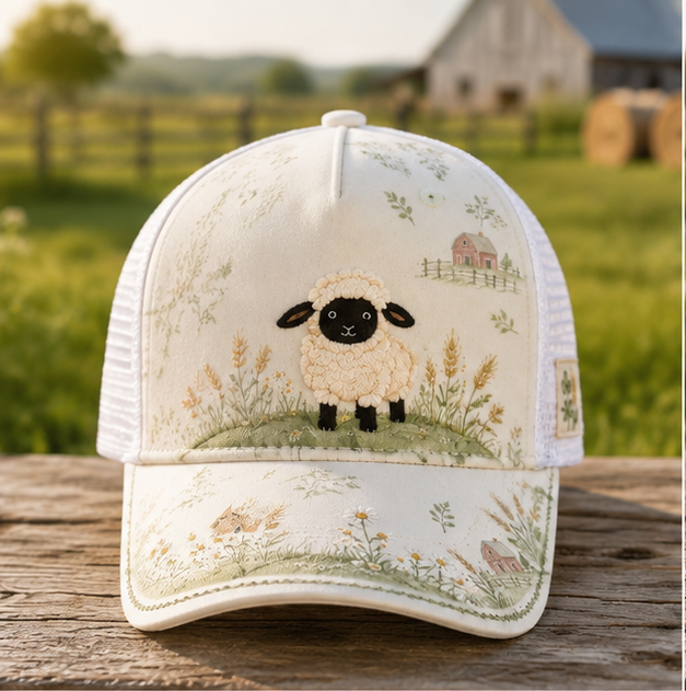 Sheep Meadow Floral Trucker Hat product view 6
