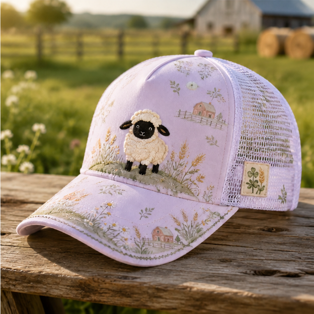 Sheep Meadow Floral Trucker Hat product view 5