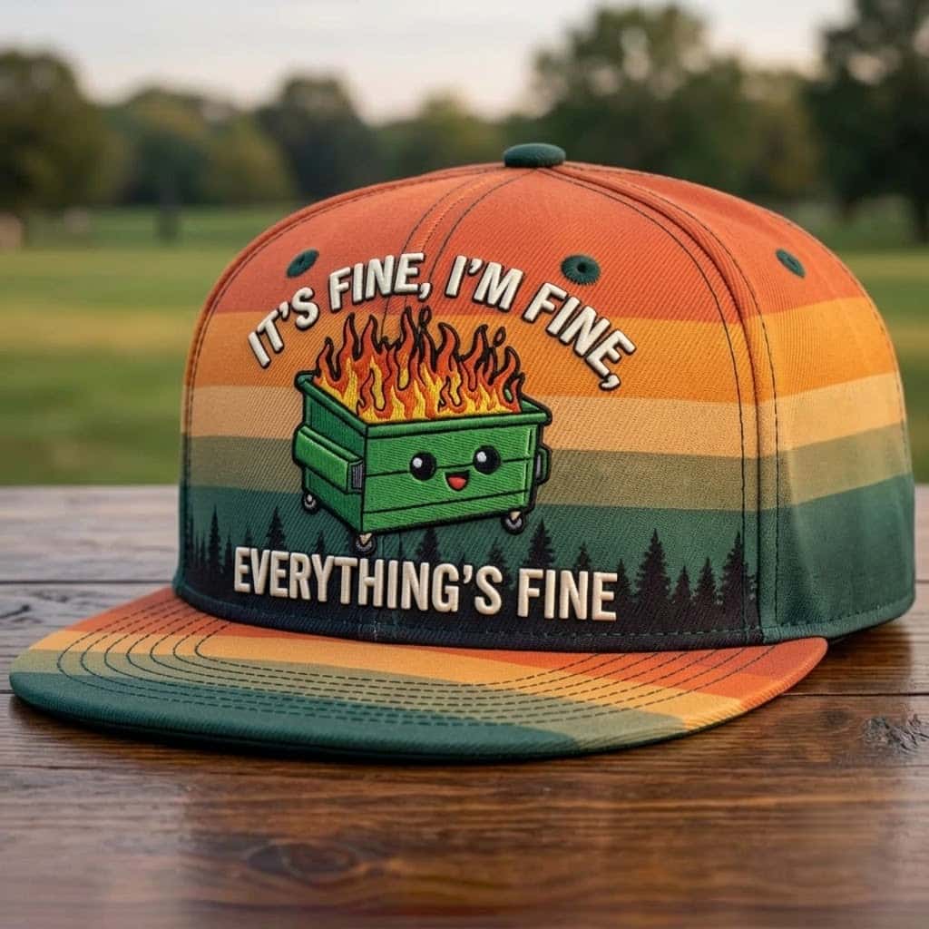 Dumpster Fire Embroidered Snapback Hat