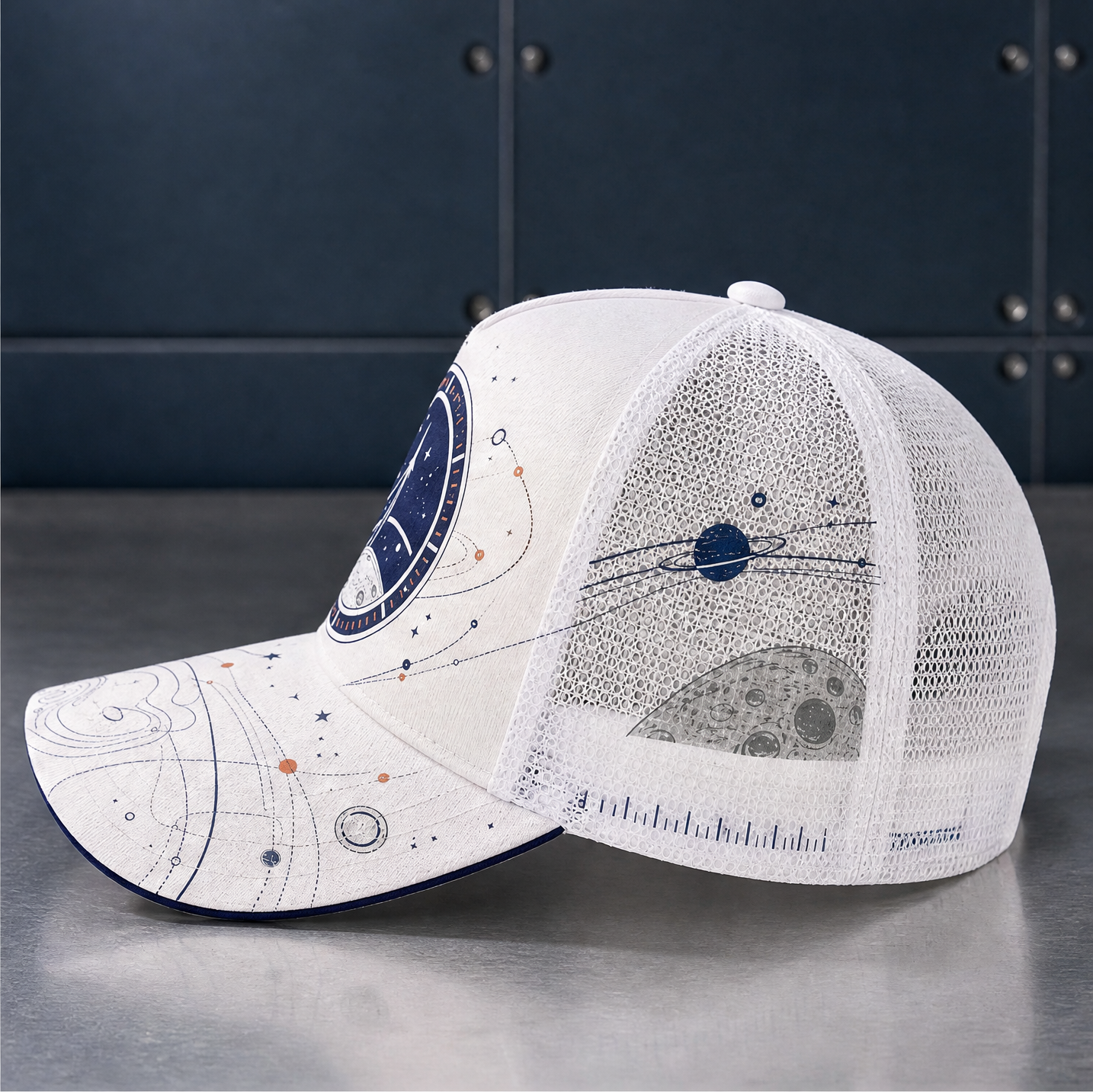 Cosmic Rocket Orbit Trucker Hat product view 2