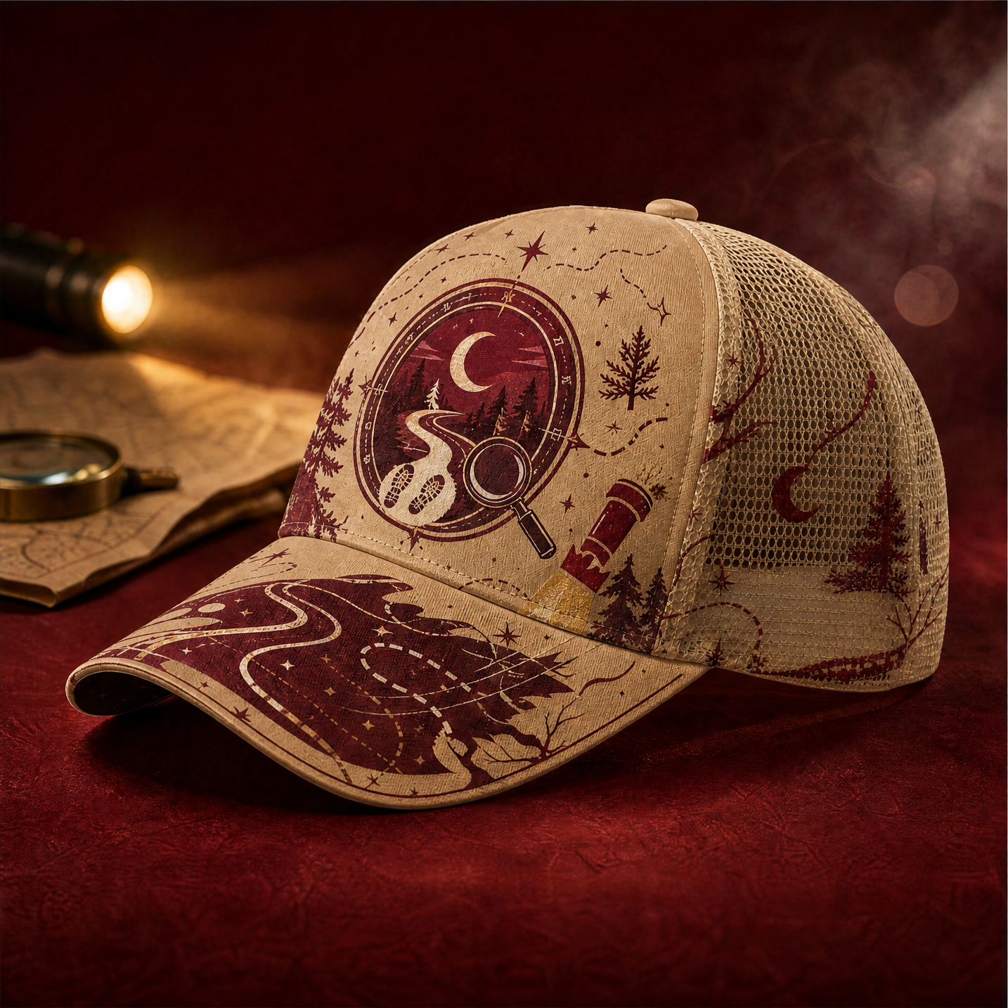 Night Trail Explorer Trucker Hat Khaki