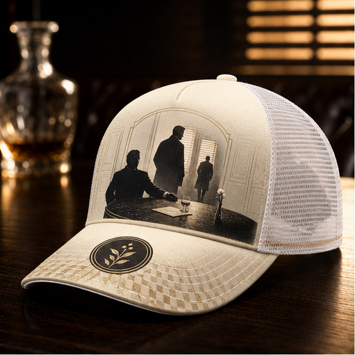 Noir Scene Graphic Trucker Hat Ivory