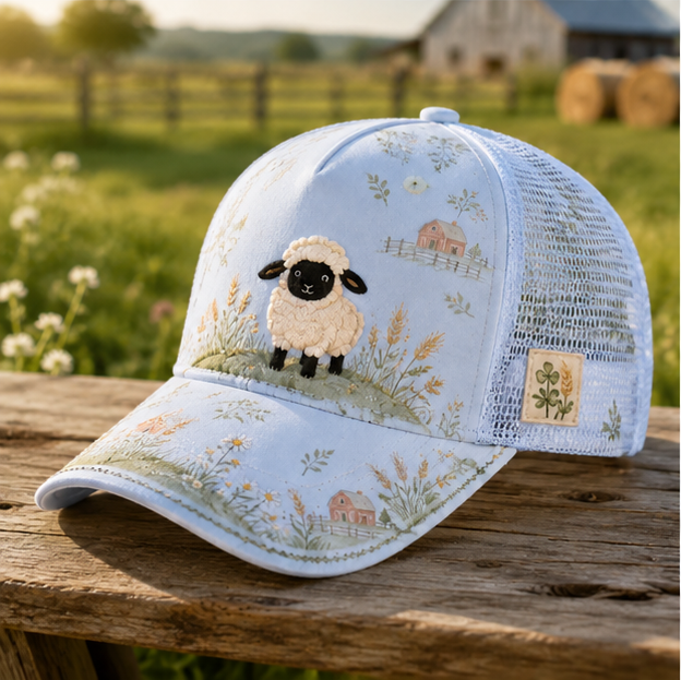 Sheep Meadow Floral Trucker Hat Purple