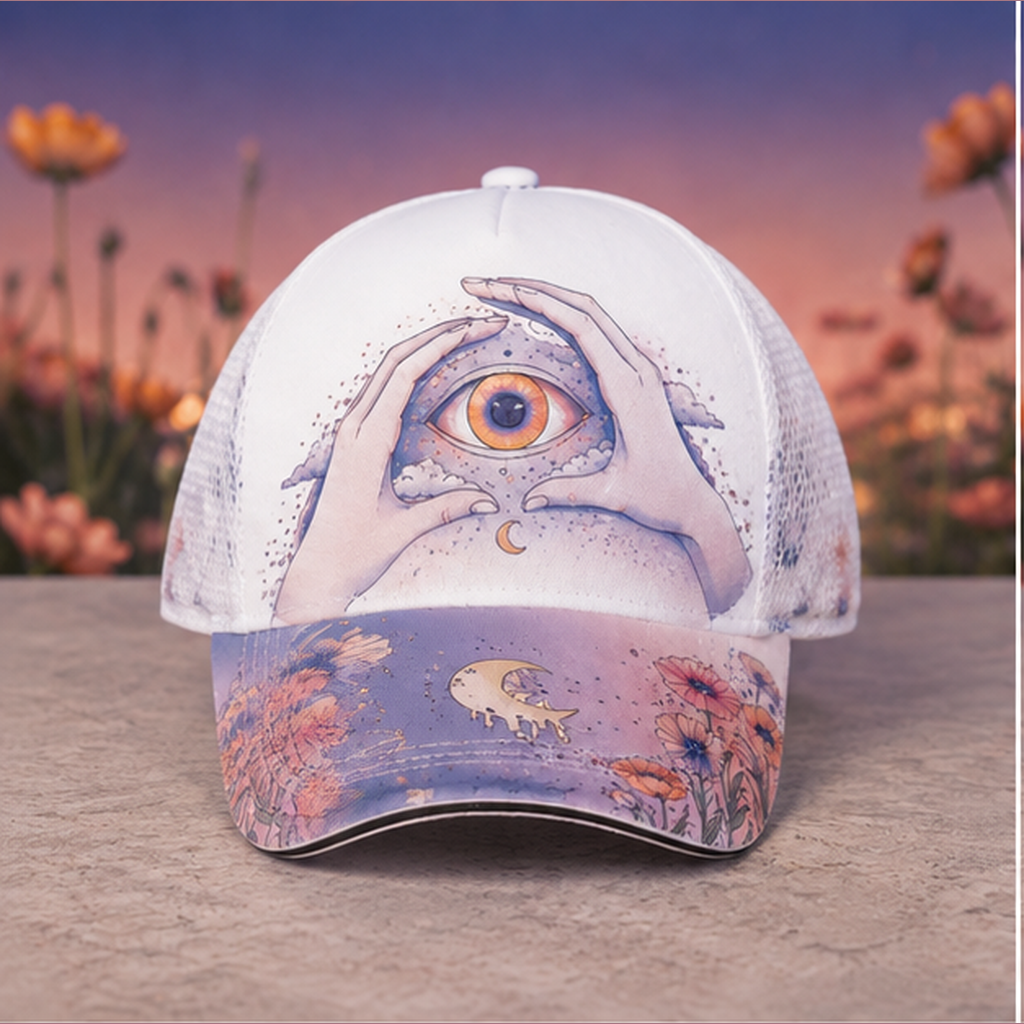 Mystical Eye Floral Trucker Hat product view 6