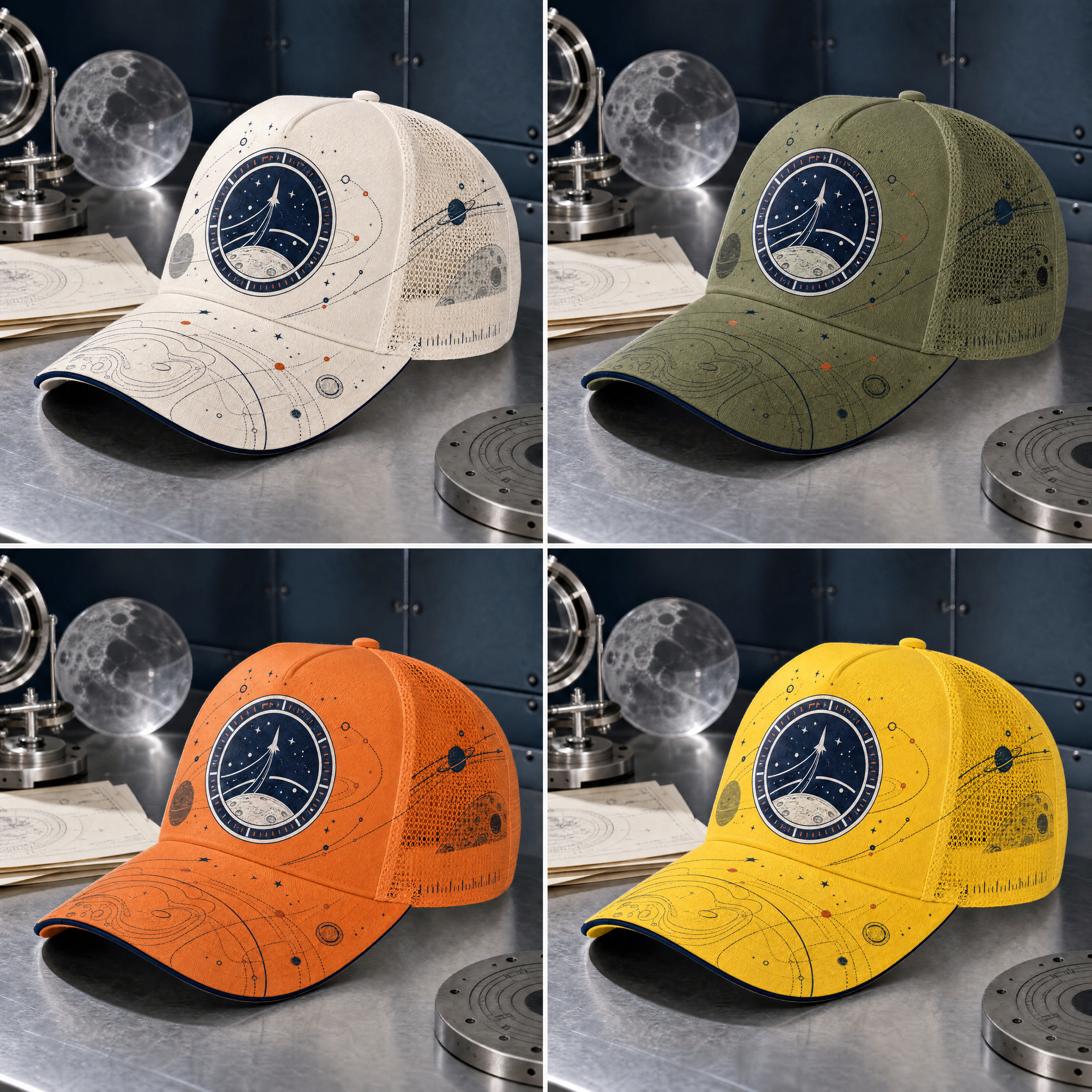 Cosmic Rocket Orbit Trucker Hat product view 7
