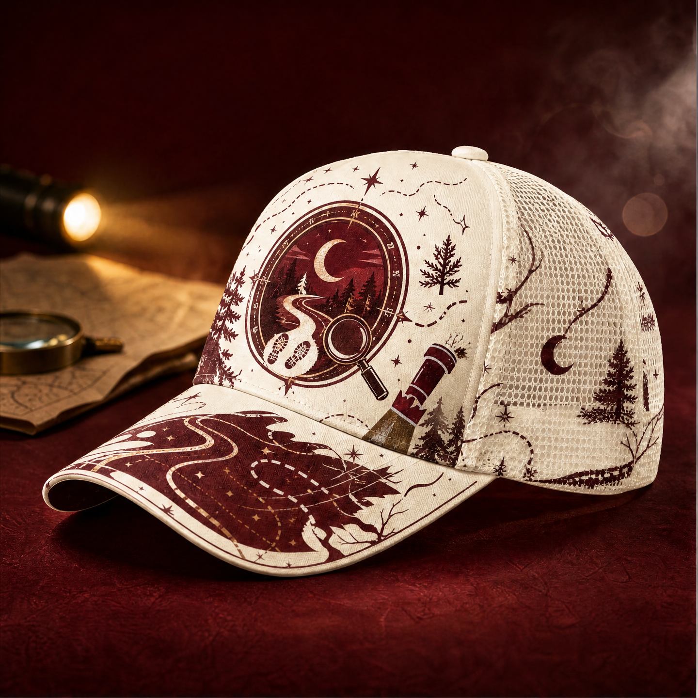 Night Trail Explorer Trucker Hat Ivory
