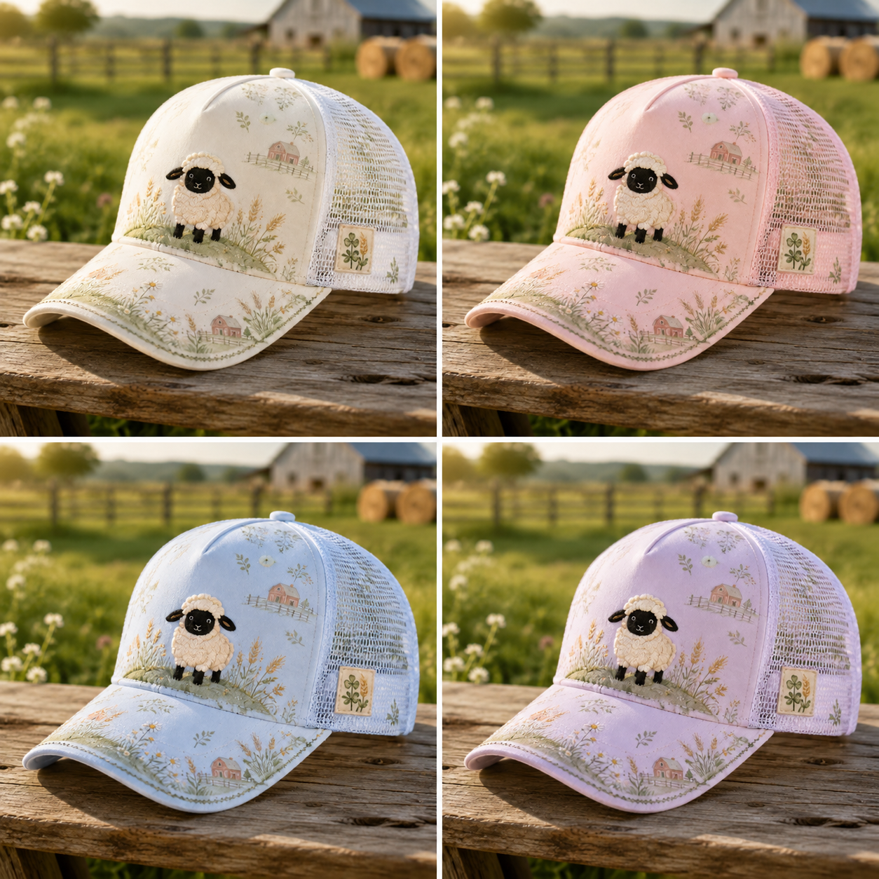 Sheep Meadow Floral Trucker Hat product view 11