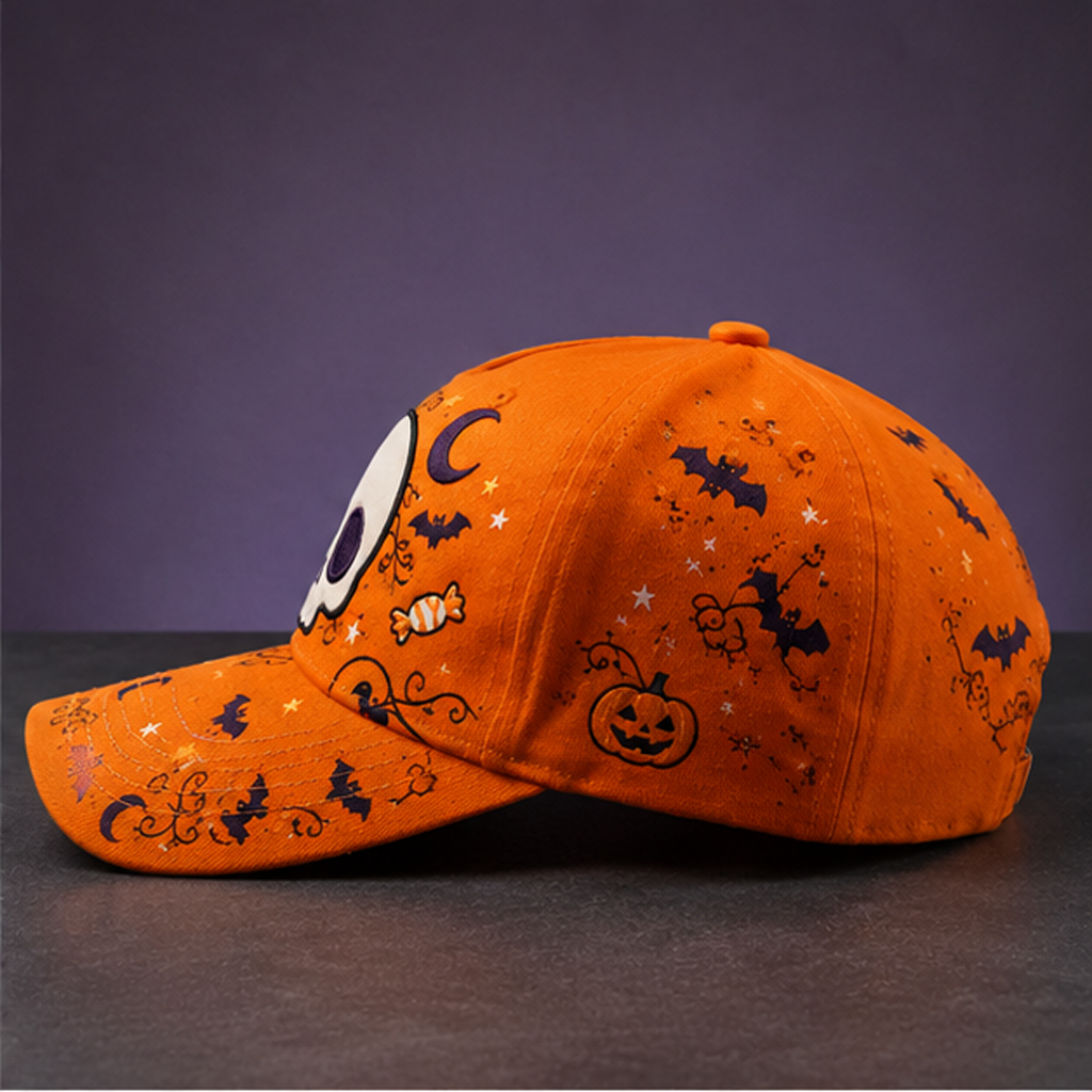 Spooky Skull Halloween Baseball Cap product view 2