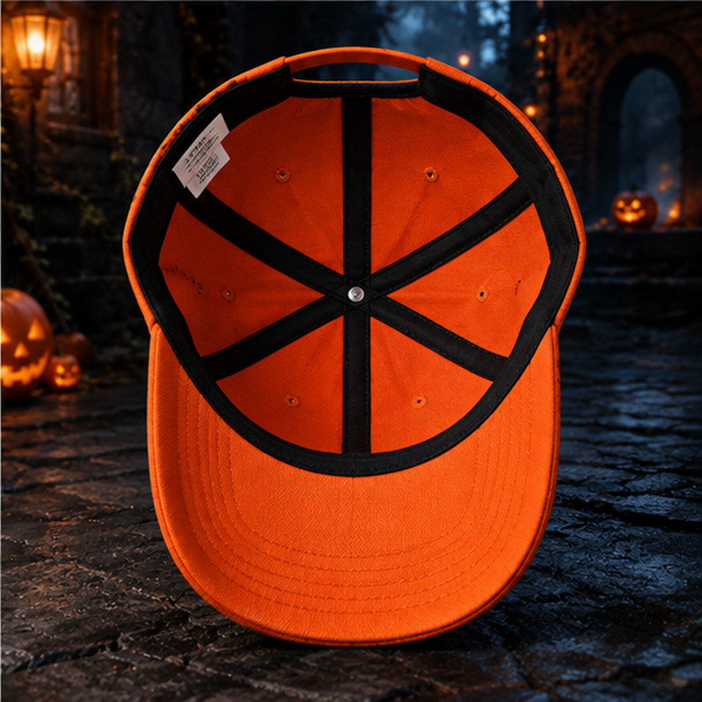 Spooky Black Cat Halloween Baseball Cap product view 8