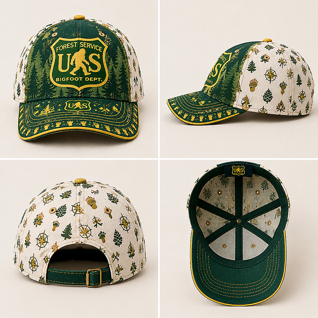 Bigfoot Wilderness Badge Outdoor Adventure Baseball Cap product view 2