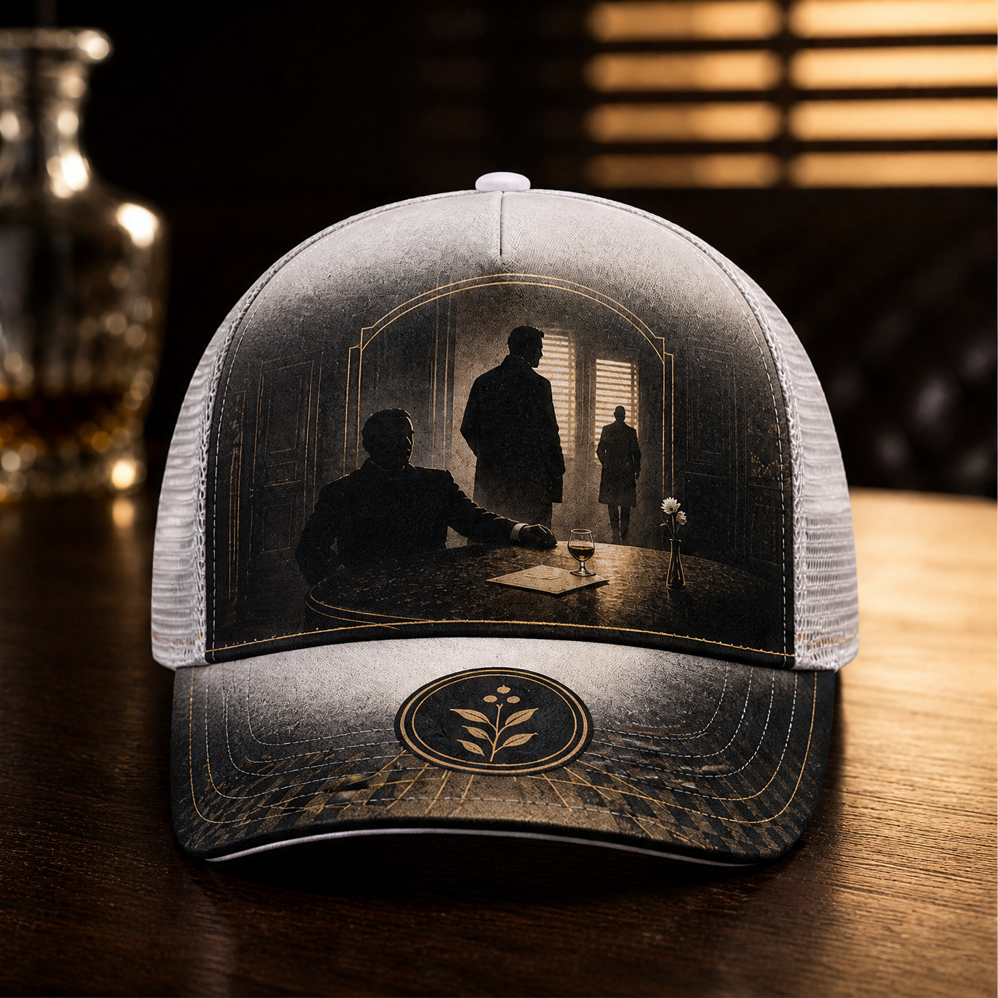 Noir Scene Graphic Trucker Hat product view 1