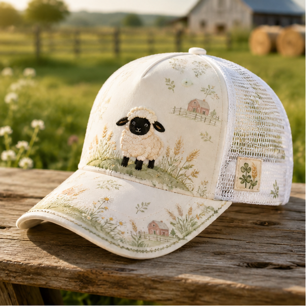 Sheep Meadow Floral Trucker Hat Pink