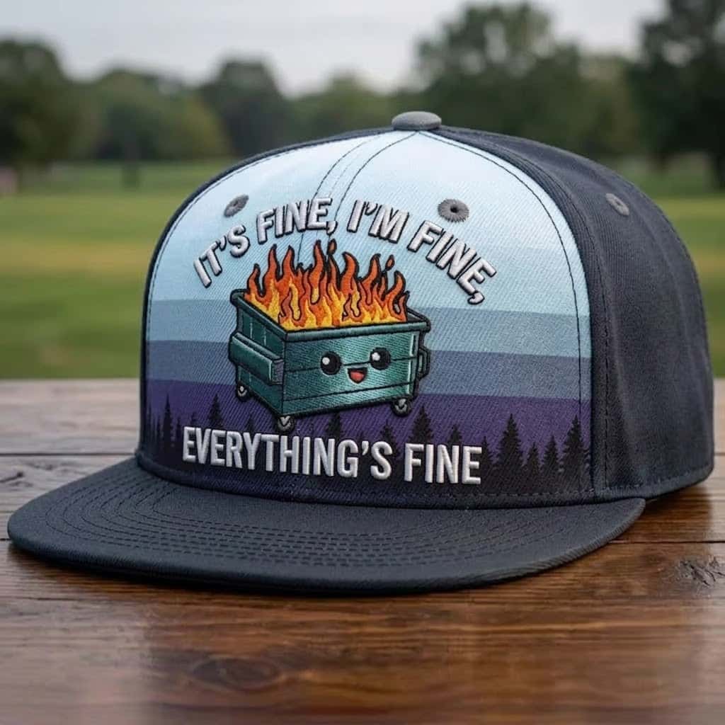 Dumpster Fire Embroidered Snapback Hat