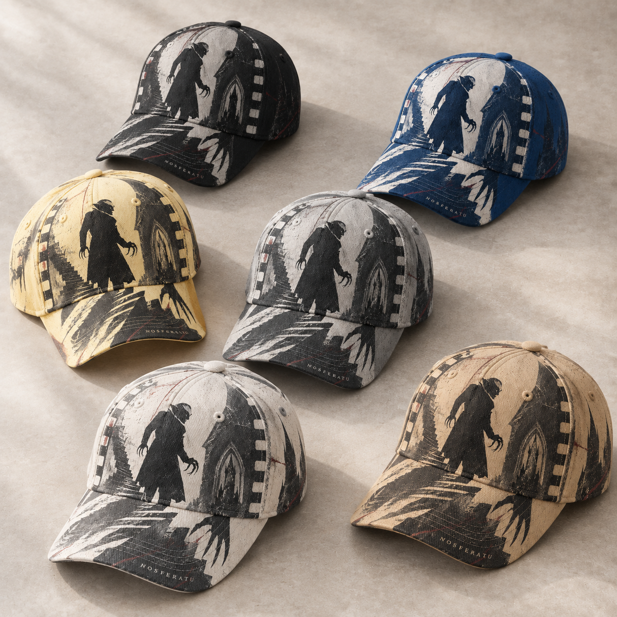 Gothic Vampire Silhouette Graphic Baseball Cap product view 1