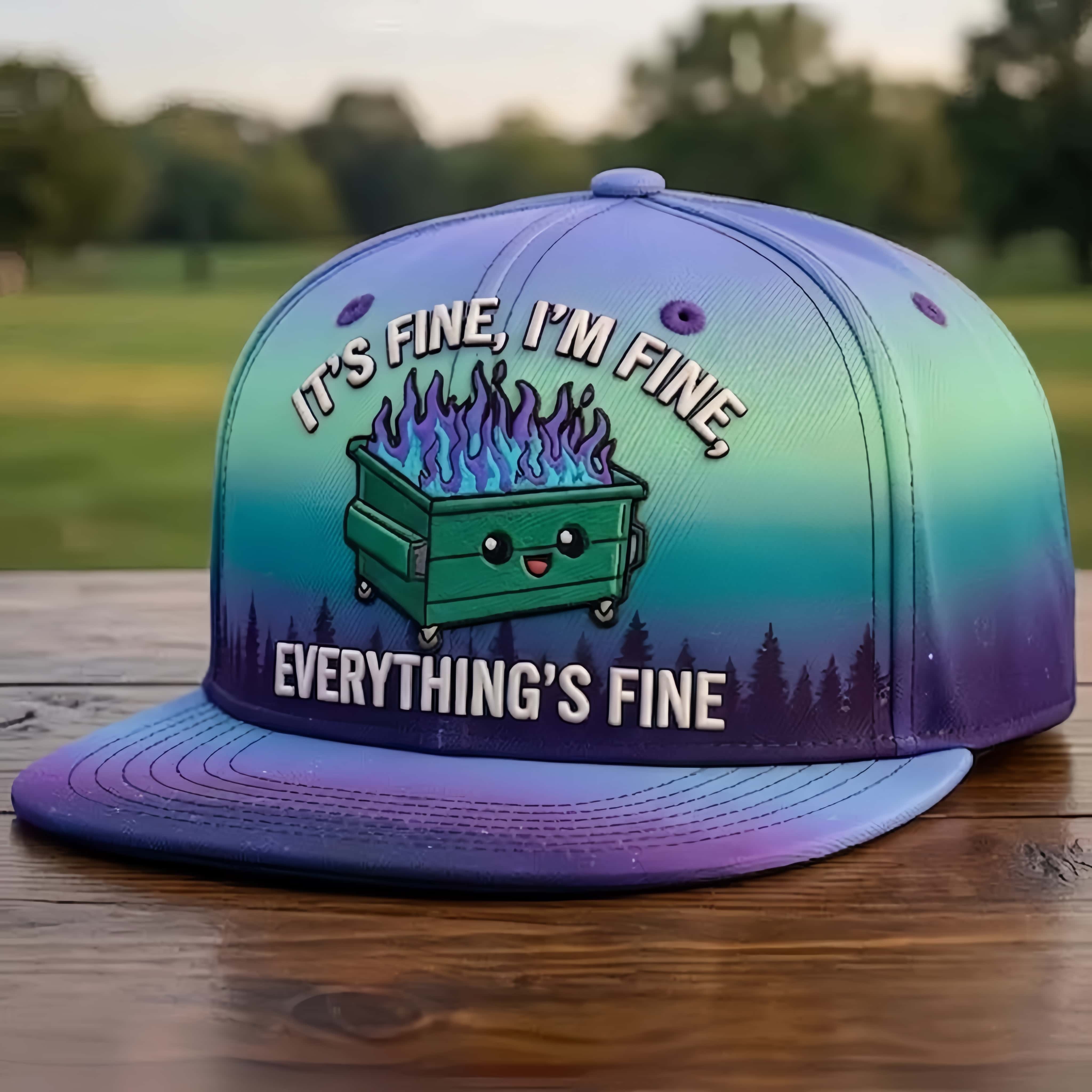 Dumpster Fire Embroidered Snapback Hat