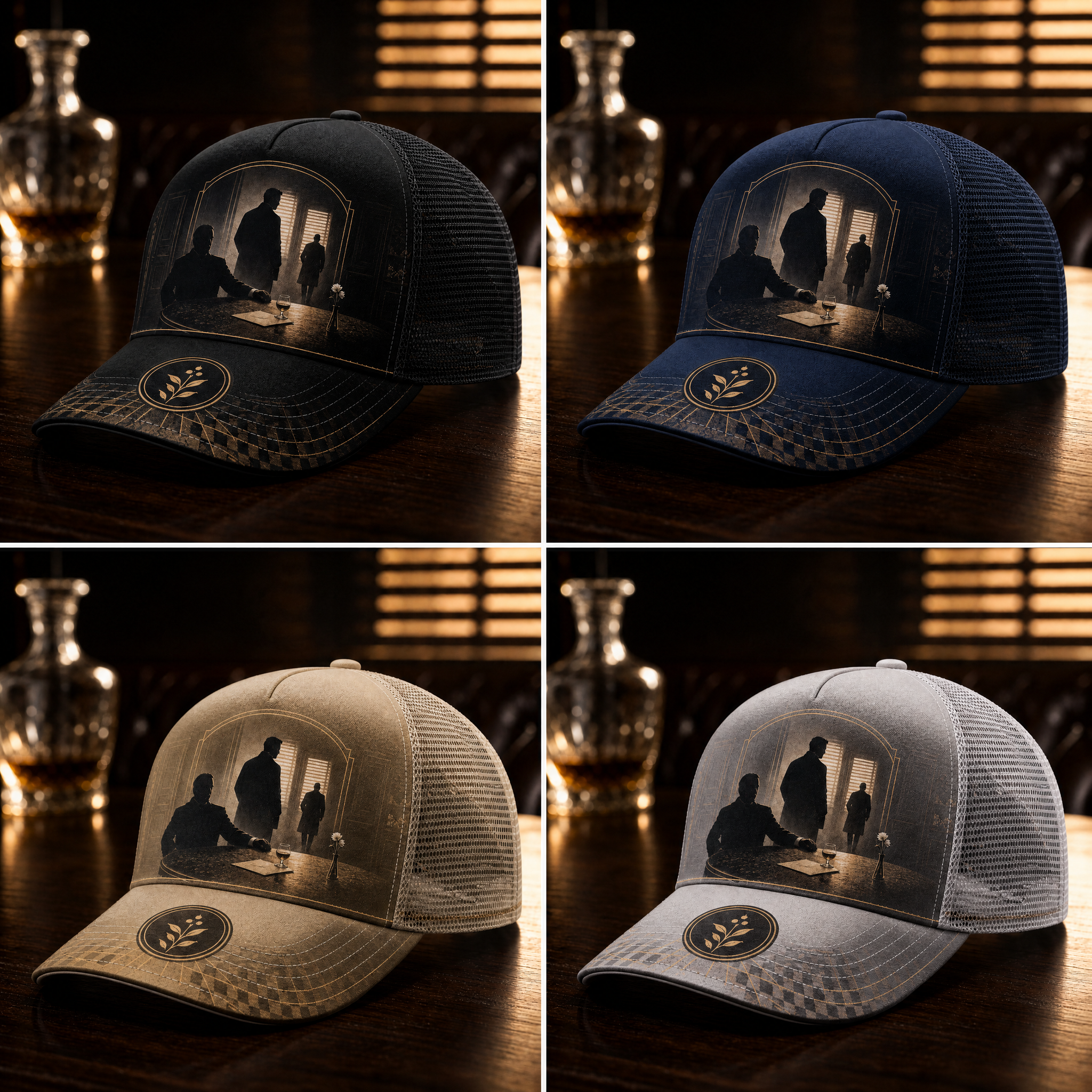 Noir Scene Graphic Trucker Hat product view 6