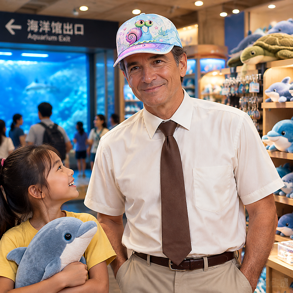 Pastel Ocean Snail Cartoon Baseball Cap product view 4