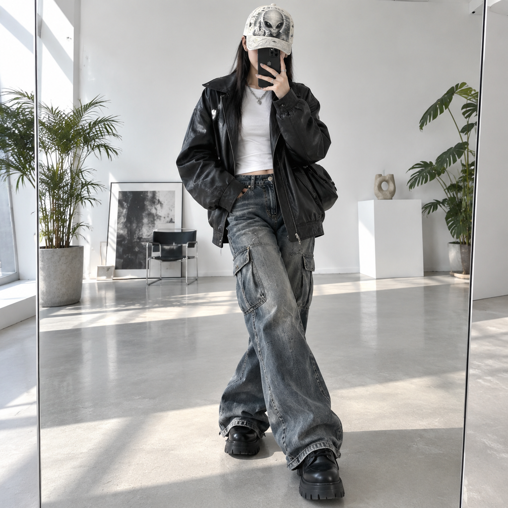 Extraterrestrial Alien Graphic Beige Baseball Cap lifestyle scene 1