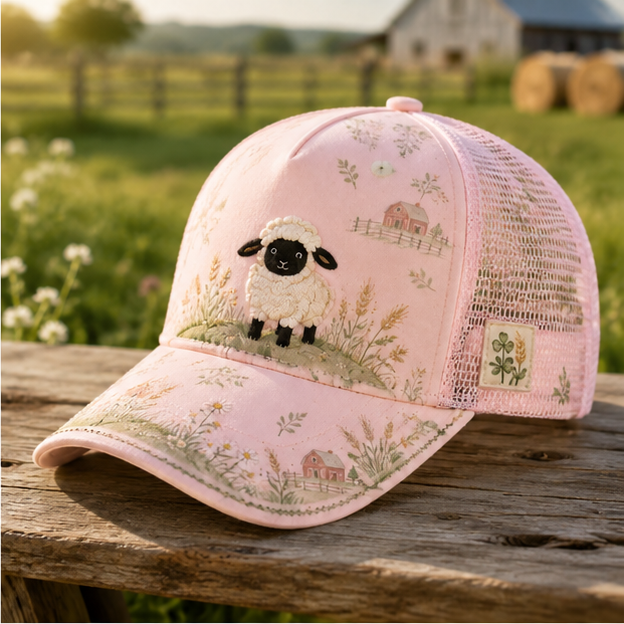 Sheep Meadow Floral Trucker Hat LightBlue