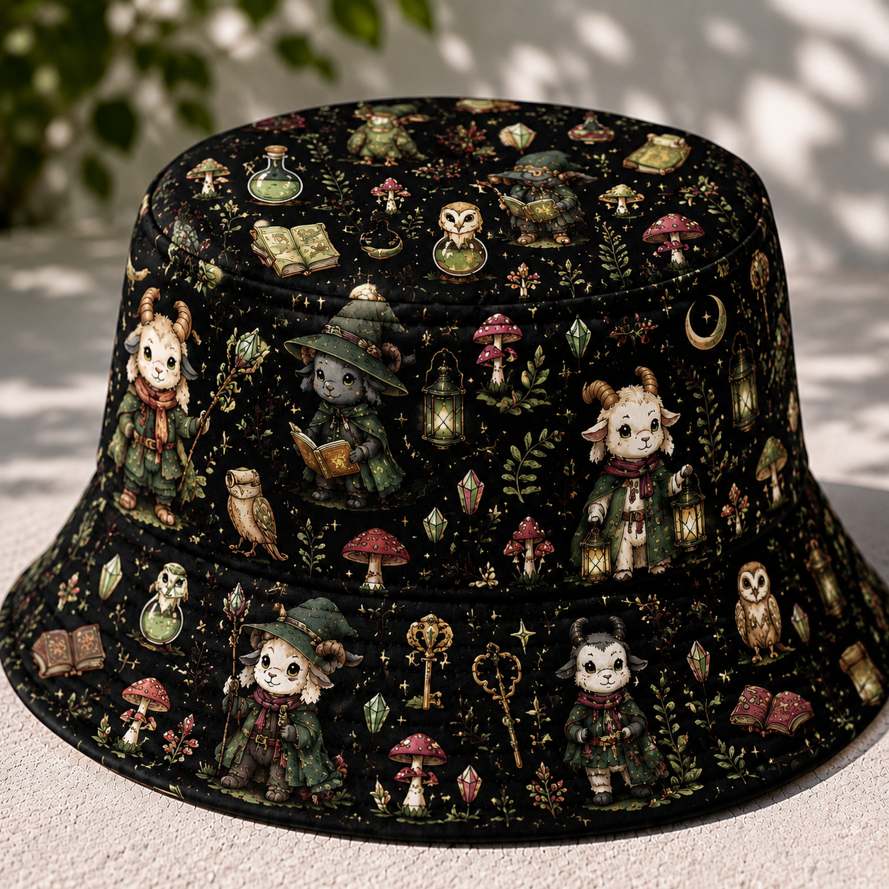 Enchanted Woodland Fantasy Reversible Bucket Hat – Magical Forest Adventure Hat