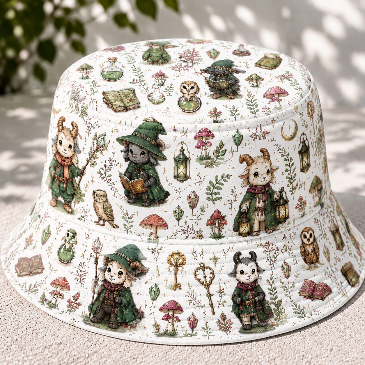 Enchanted Woodland Fantasy Reversible Bucket Hat – Magical Forest Adventure Hat