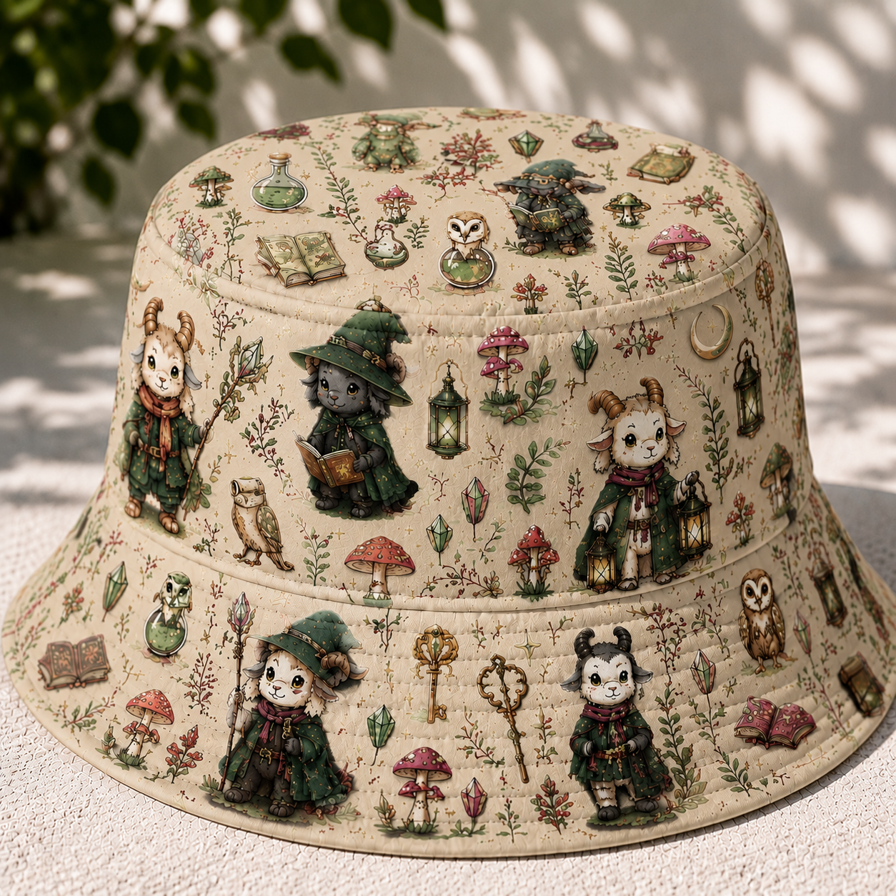 Enchanted Woodland Fantasy Reversible Bucket Hat – Magical Forest Adventure Hat