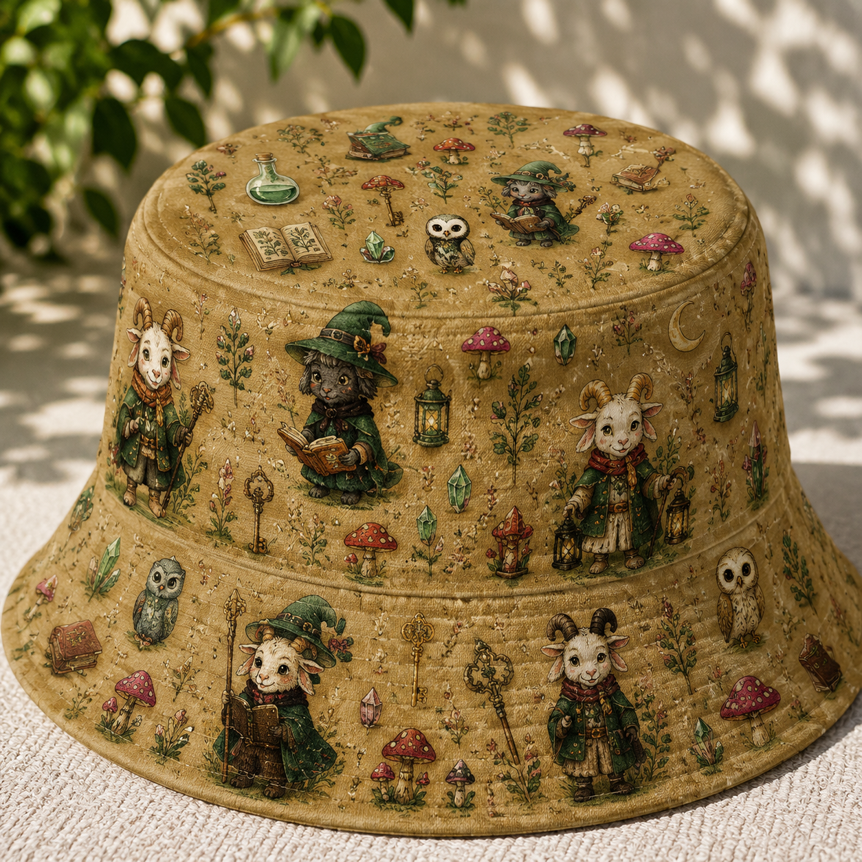 Enchanted Woodland Fantasy Reversible Bucket Hat – Magical Forest Adventure Hat